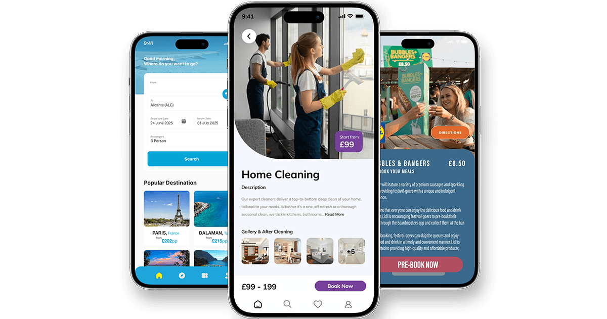 Mobile app mockup showing FusedApps interface