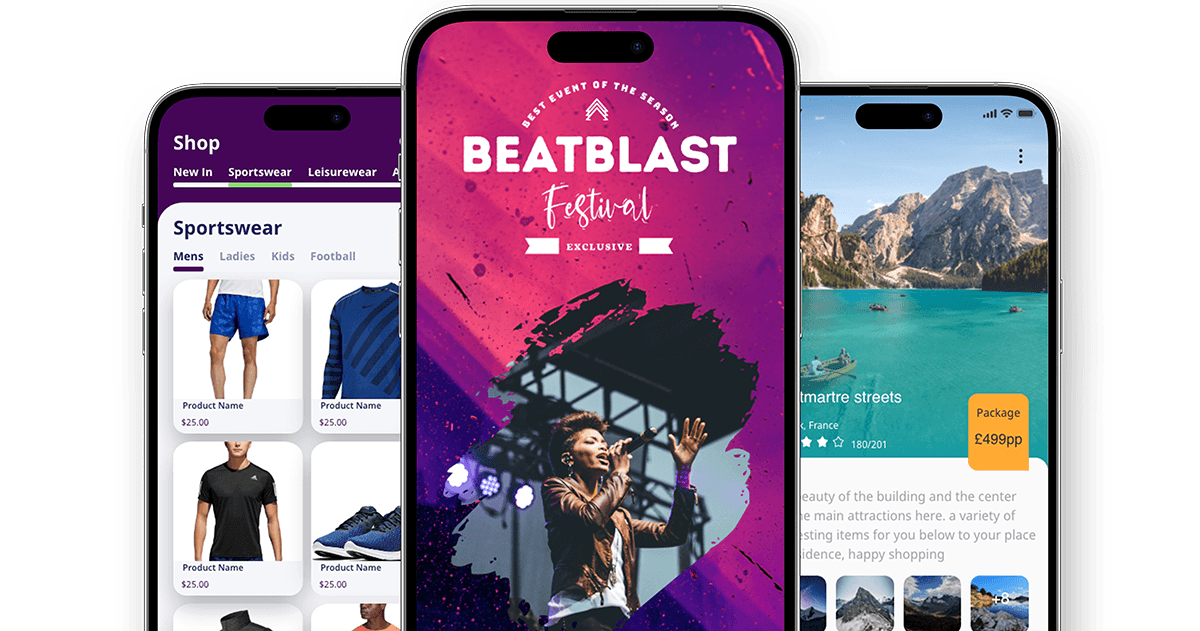 Mobile app mockup showing FusedApps interface